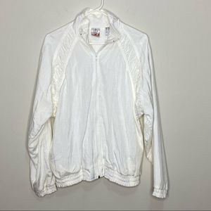 VINTAGE USA olympic white windbreaker jacket large